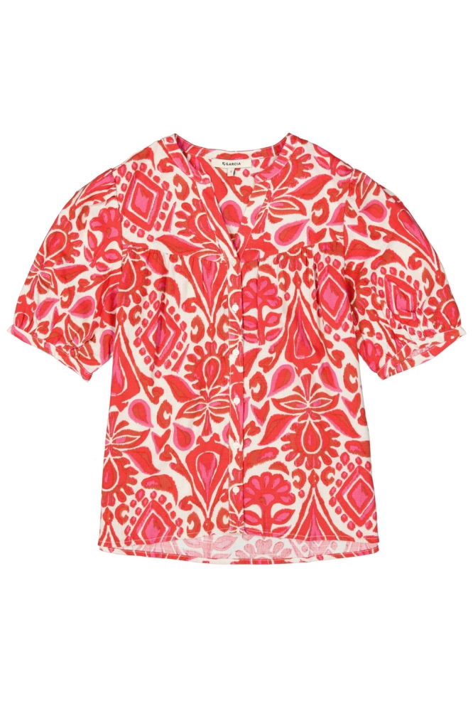 BLOUSE MET PRINT E50230 3979 RUBY RED
